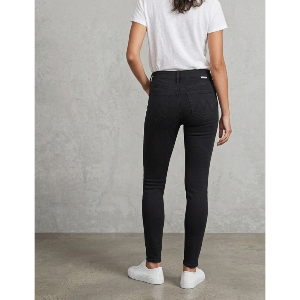 Mother Black Denim Skinny Jeans Looker Mid Rise Size 28